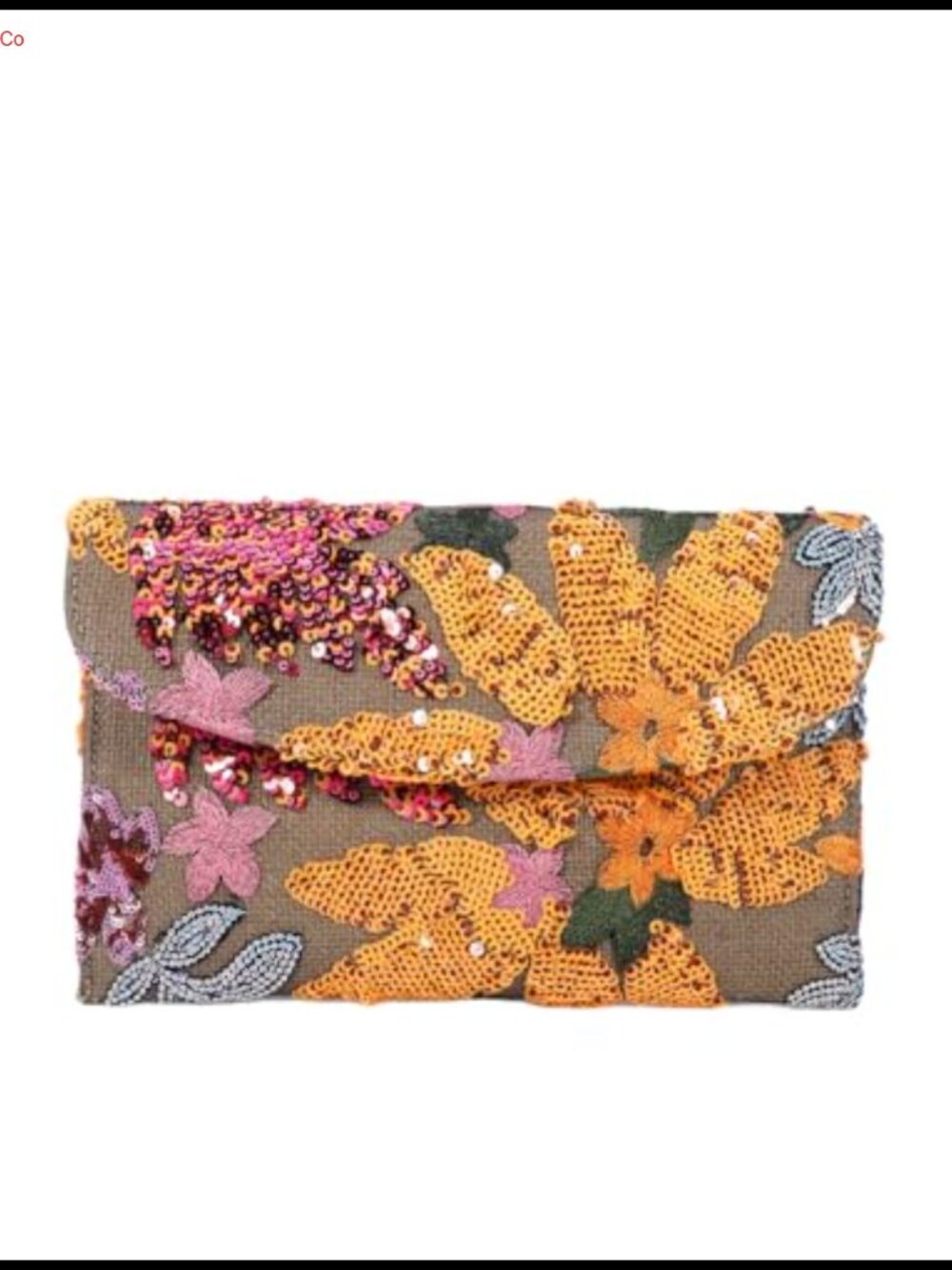 Floral Embroidered Sequin Beaded Clutch Evening Bag Wedding Beach Purse